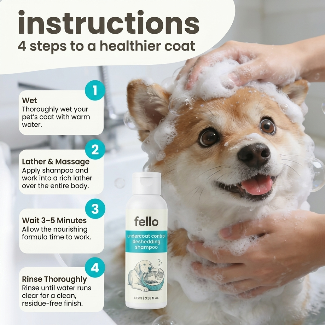 fello™ - Undercoat Control De-Shedding Shampoo for Dogs & Cats