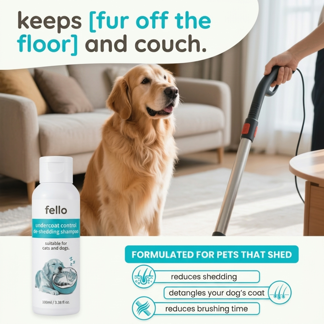 fello™ - Undercoat Control De-Shedding Shampoo for Dogs & Cats