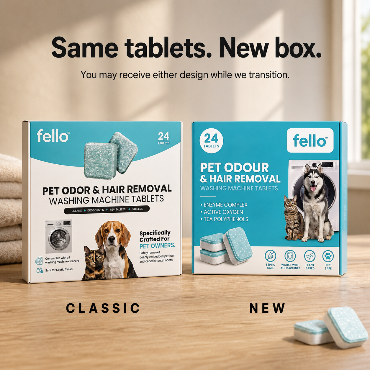 Fello™ - Comprimés de nettoyage en profondeur pour lave-linge, formulés pour les propriétaires d'animaux domestiques